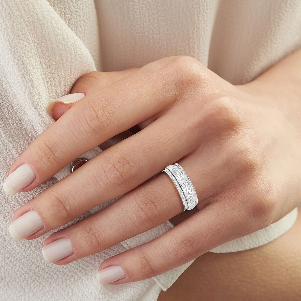 Sterling Silver Band Ring (Size 7.0) 5.50 Grams image number 2
