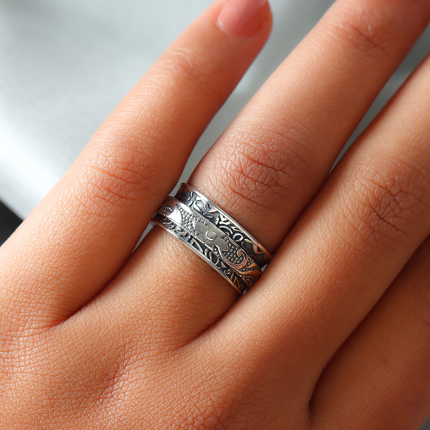 D'Joy Band Ring in Sterling Silver (Size 7.0) 5.36 Grams