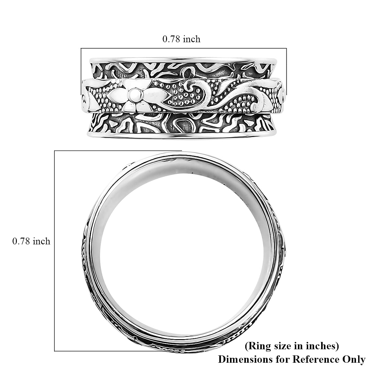 D'Joy Band Ring in Sterling Silver (Size 7.0) 5.36 Grams