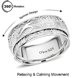 D'Joy Sterling Silver Band Ring (Size 9.0) (5.15 g)