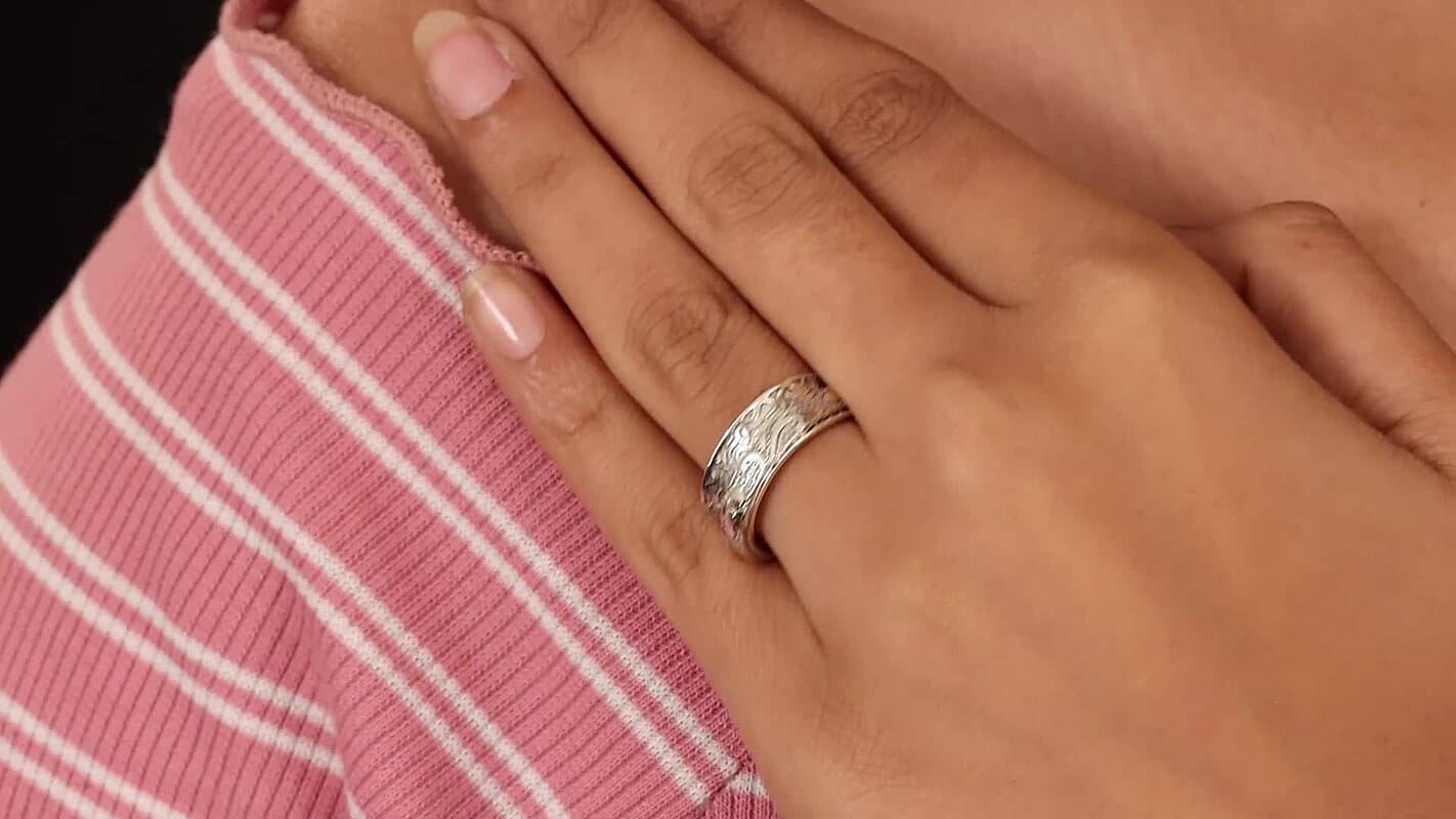 D'Joy Sterling Silver Band Ring (Size 9.0) (5.15 g)