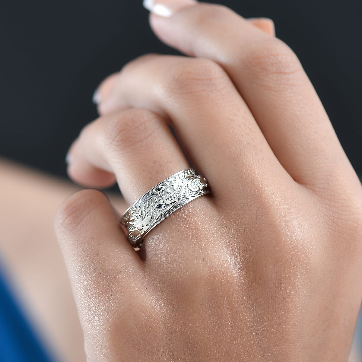 D'Joy Sterling Silver Band Ring (Size 9.0) (5.15 g) image number 2