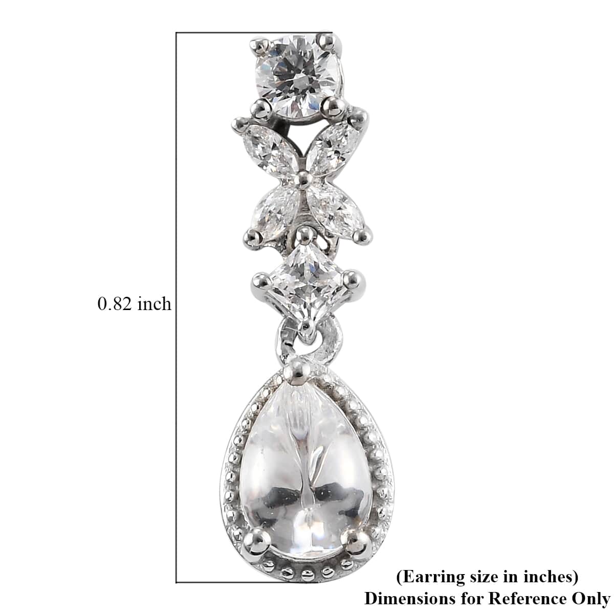 Lustro Stella Made with Finest CZ Dangle Earrings in Platinum Over Sterling Silver 4.05 ctw image number 4