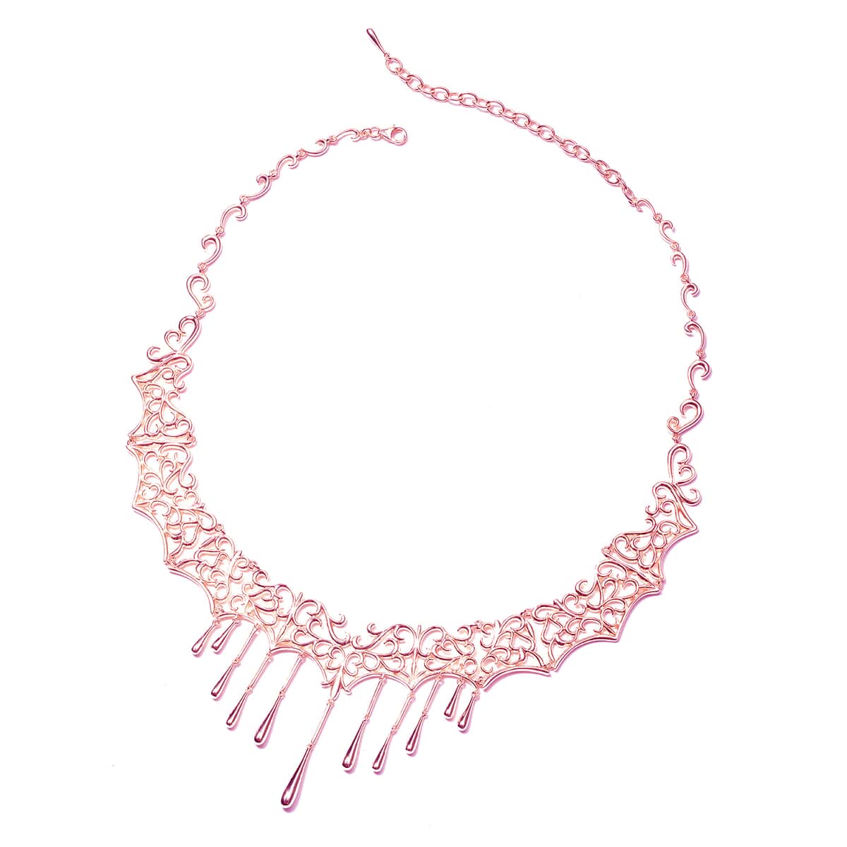 LucyQ Lace Collection 14K Rose Gold Over Sterling Silver Necklace 18.50 Inches 70.20 Grams image number 0