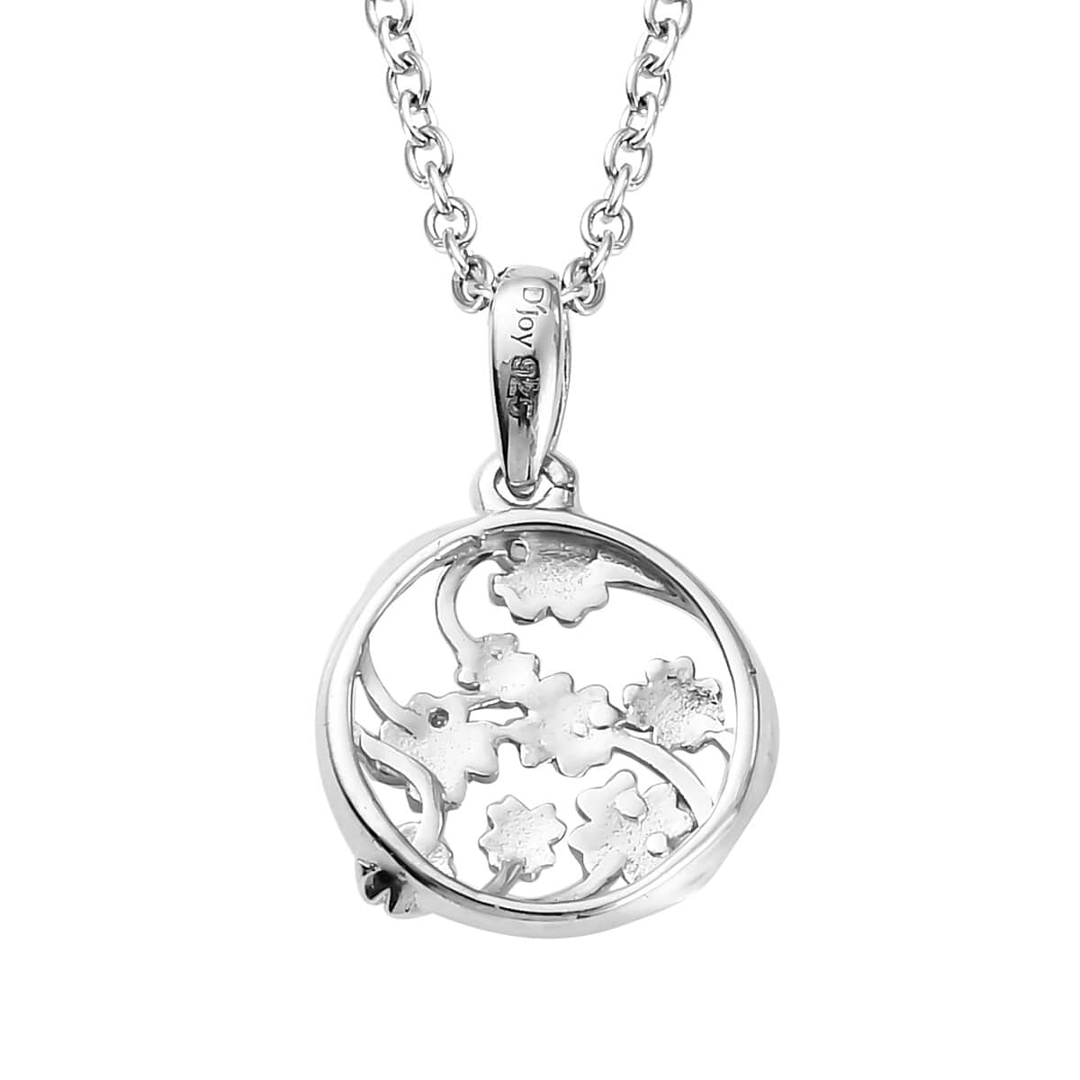 Diamond Accent Fancy Pendant Necklace 20 Inches in Platinum Over Stainless Steel image number 4