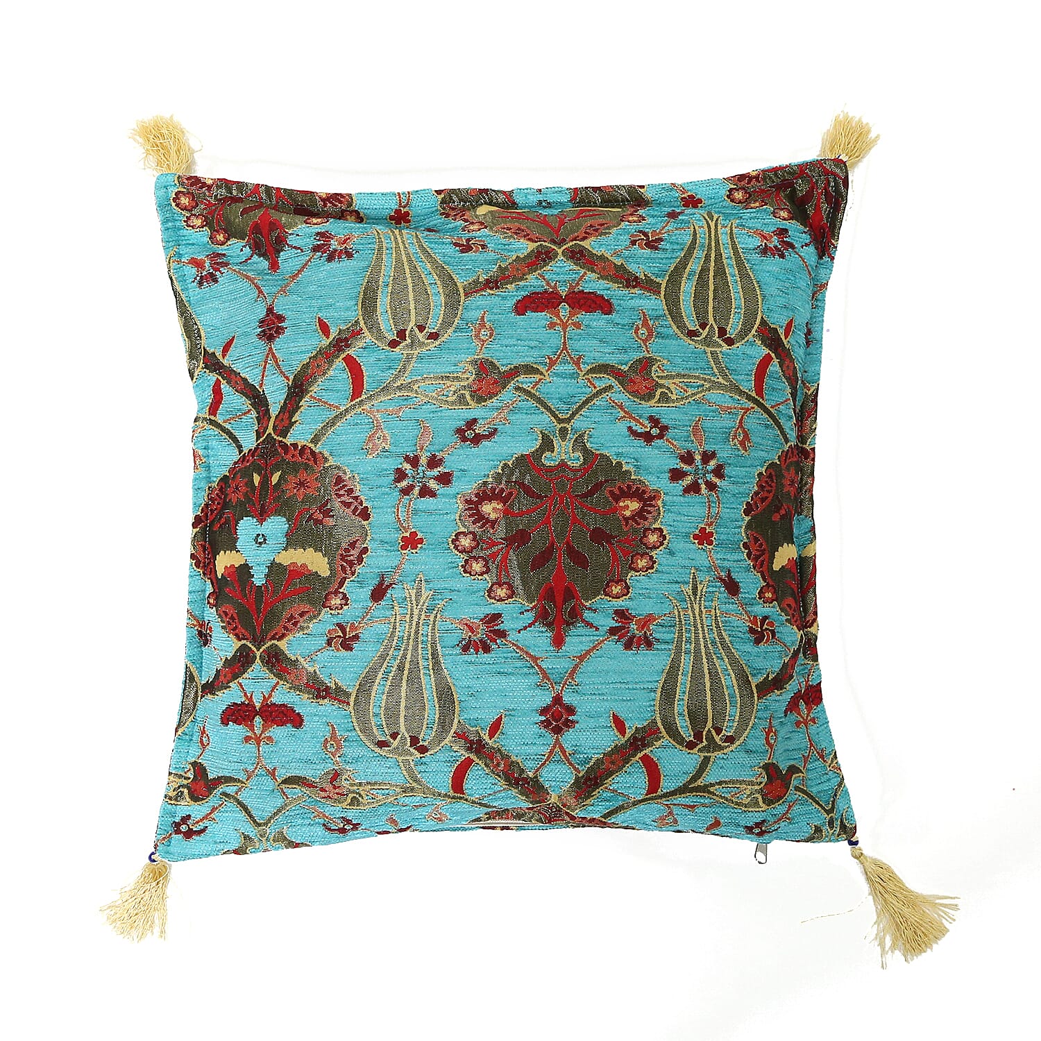 Set of 2 Blue & Red Turkish Handmade Double Sided Cushion Cover