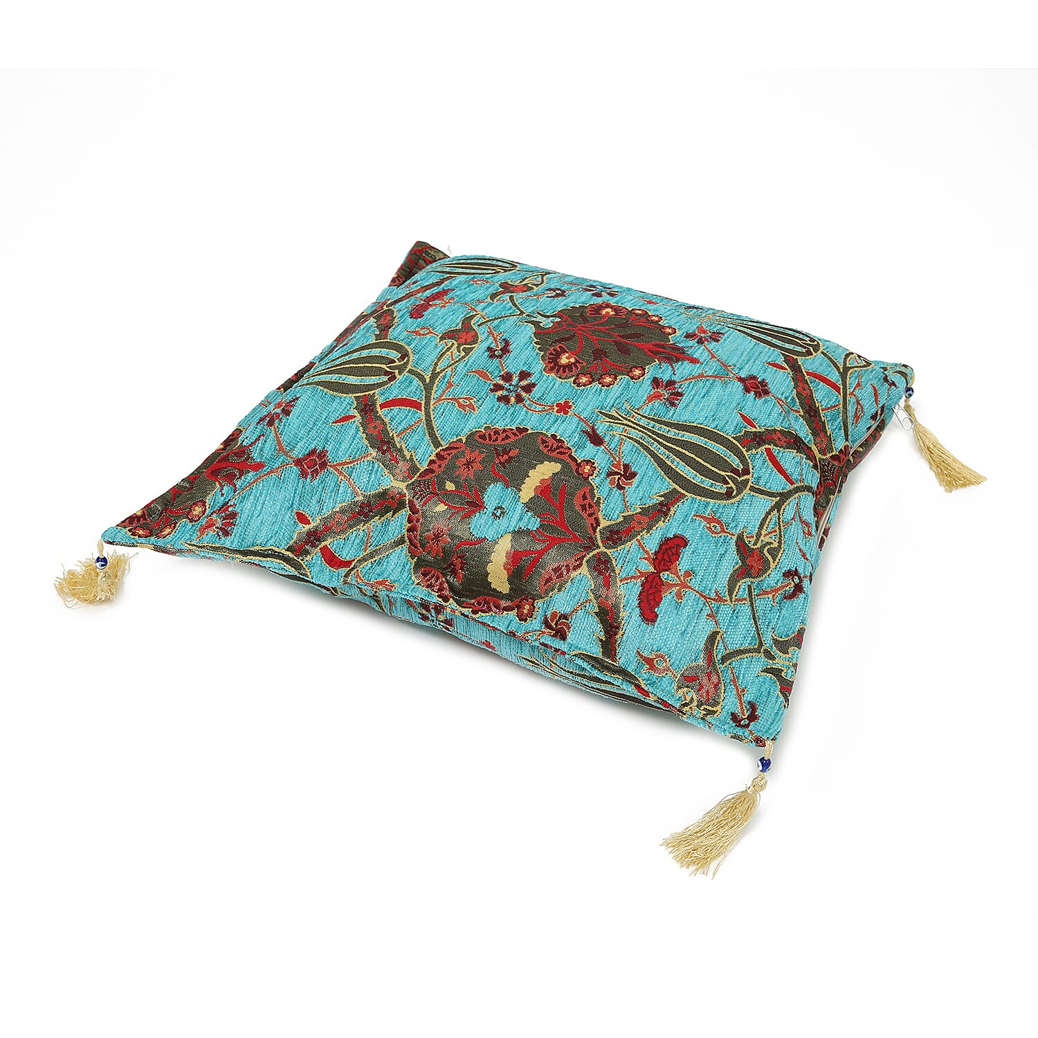 Set of 2 Blue & Red Turkish Handmade Double Sided Cushion Cover