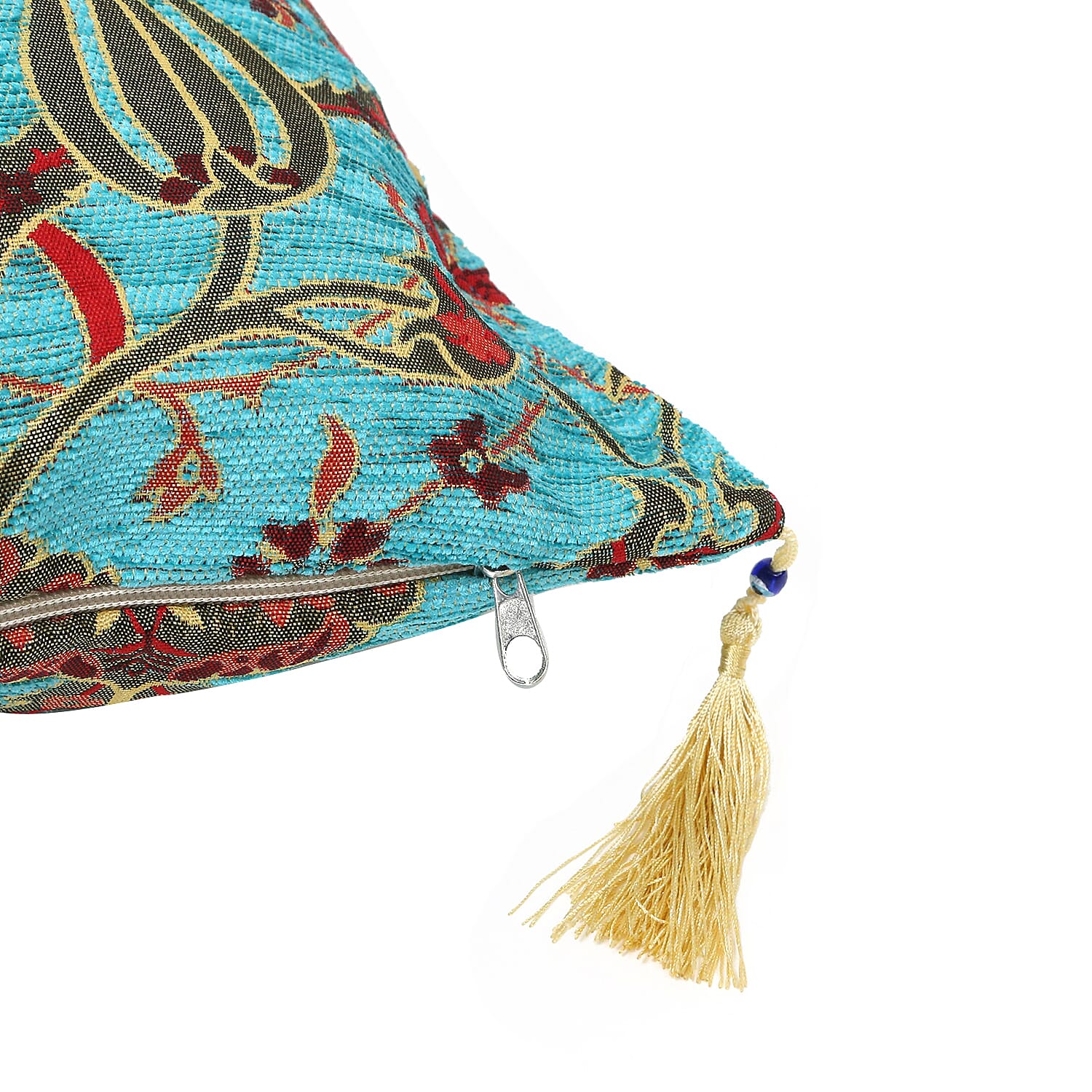 Set of 2 Blue & Red Turkish Handmade Double Sided Cushion Cover