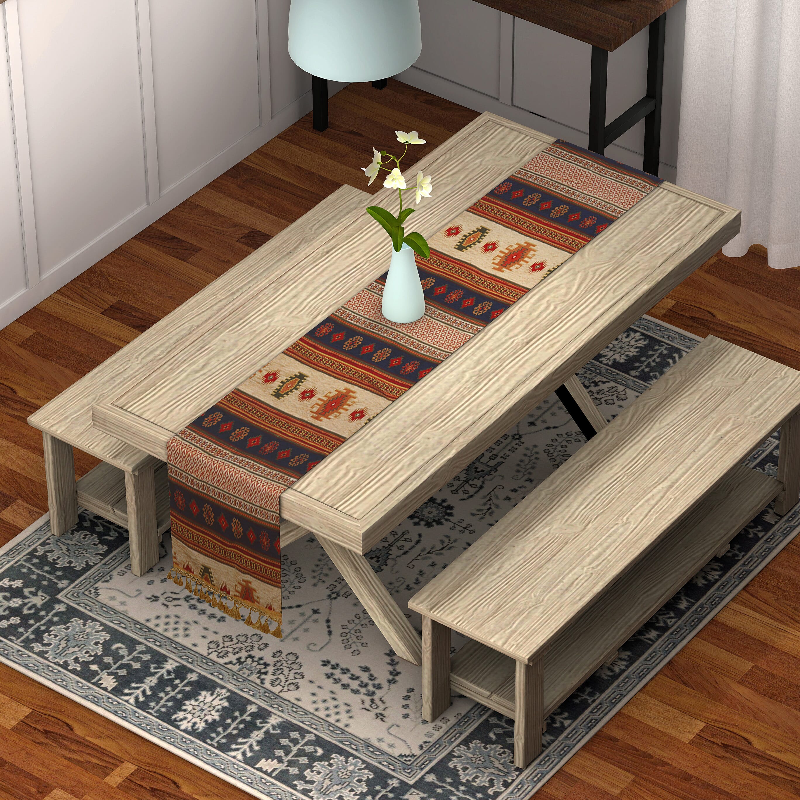 Homesmart Navy & Gold Handmade Table Runner