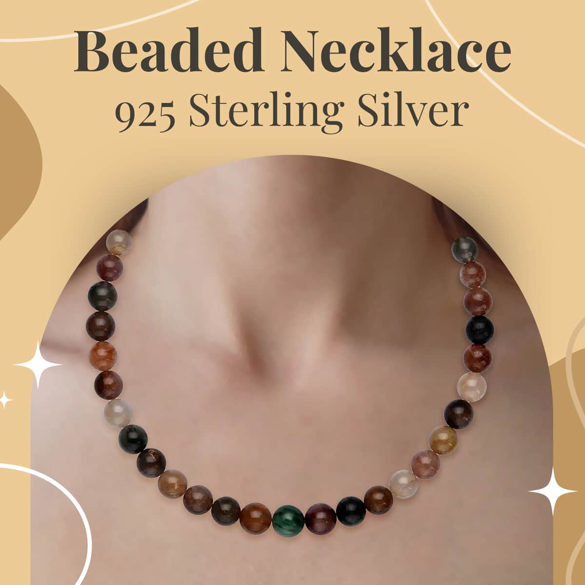 Rainbow Color Rutilated Quartz Beaded Necklace 20 Inches in Rhodium Over Sterling Silver 443.00 ctw image number 2