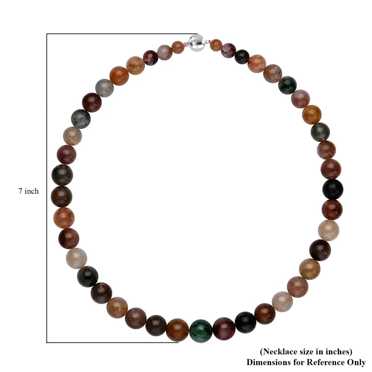 Rainbow Color Rutilated Quartz Beaded Necklace 20 Inches in Rhodium Over Sterling Silver 443.00 ctw image number 6