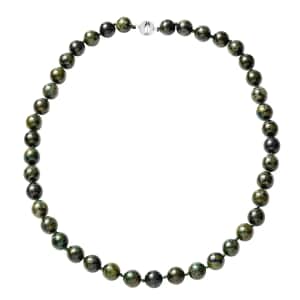 Aurora Azurite 396.50 ctw Beaded Necklace in Rhodium Over Sterling Silver 20 Inches