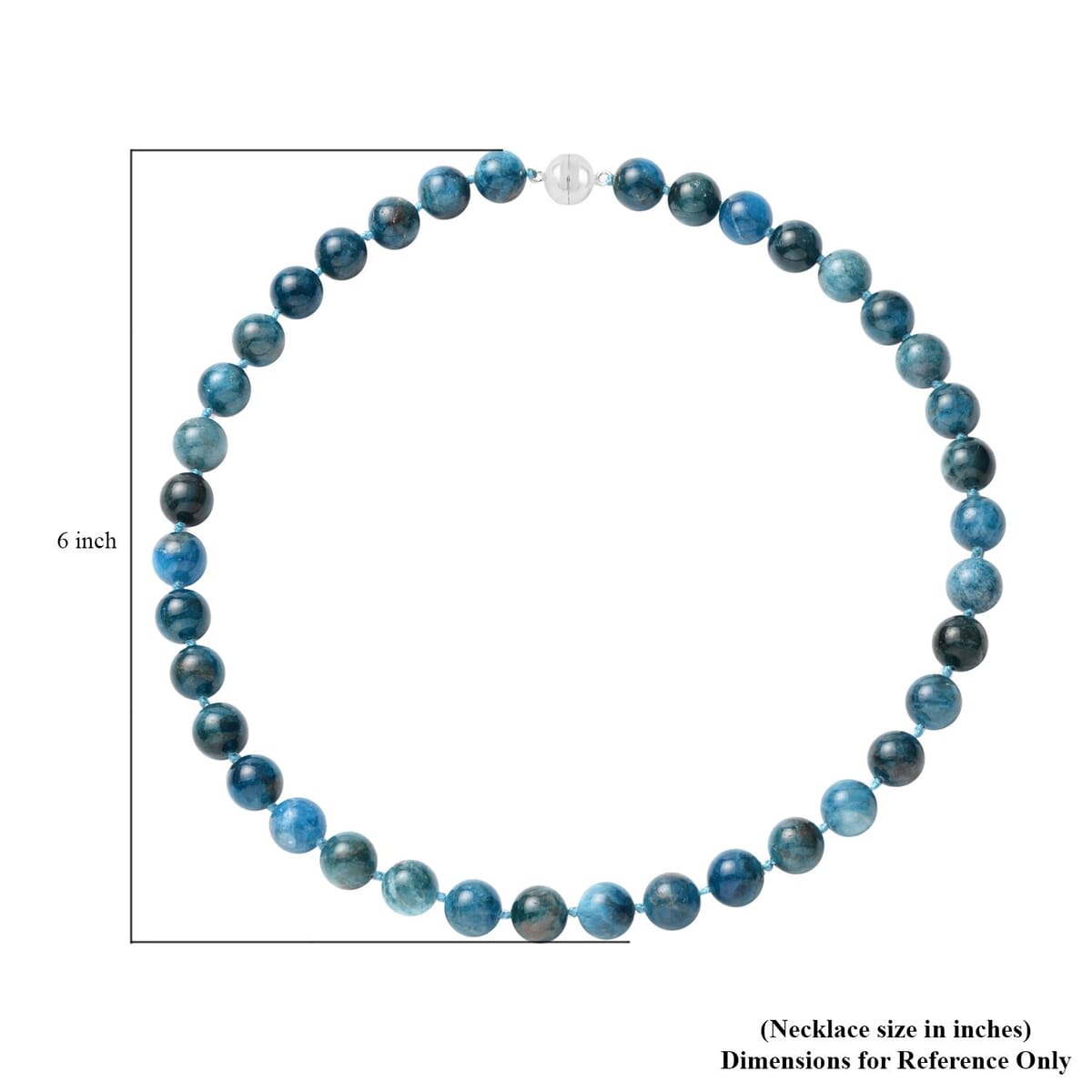 Madagascar Paraiba Apatite 9-11mm Beaded Necklace 18 Inches in Rhodium Over Sterling Silver 368.50 ctw image number 4