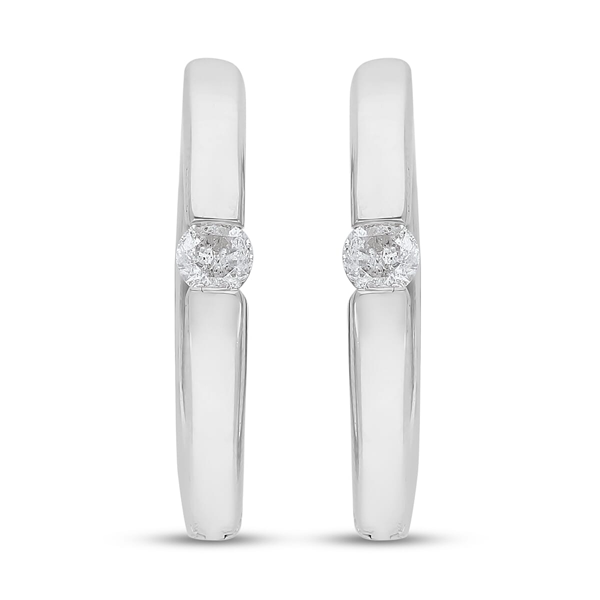 10K White Gold G-H I3 Diamond Earrings 0.20 ctw