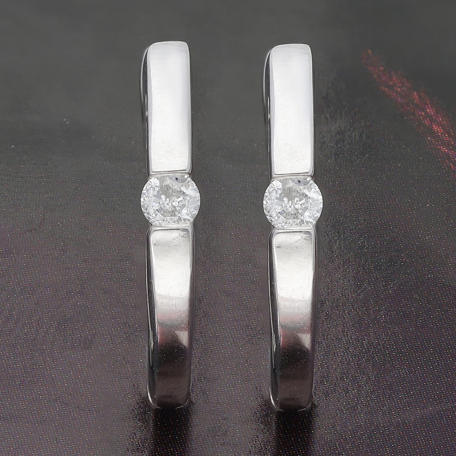 10K White Gold G-H I3 Diamond Earrings 0.20 ctw