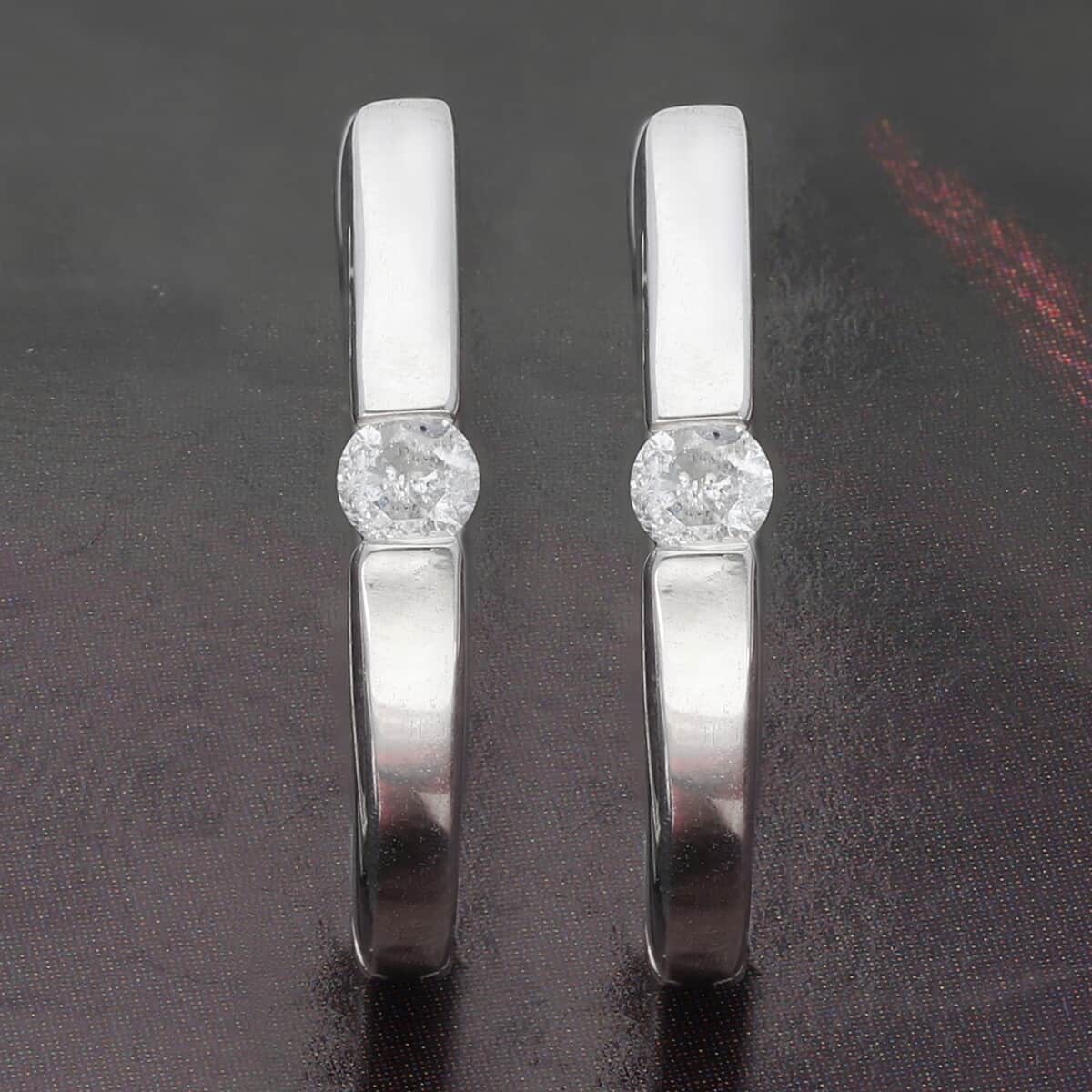 10K White Gold G-H I3 Diamond Earrings 0.20 ctw image number 1