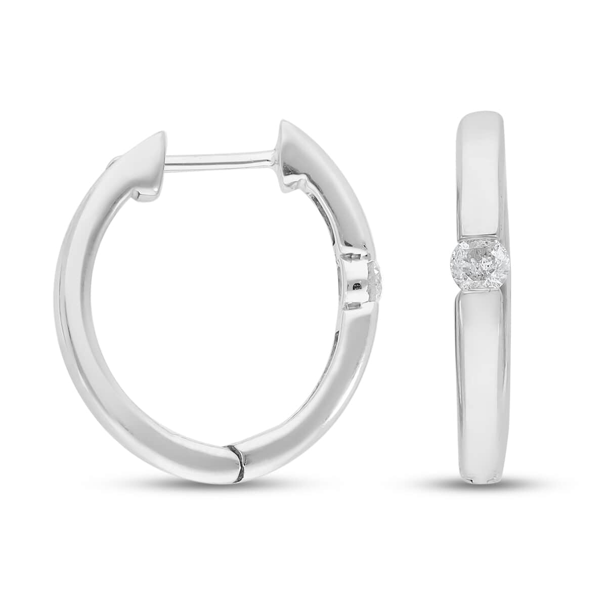 10K White Gold G-H I3 Diamond Earrings 0.20 ctw image number 3