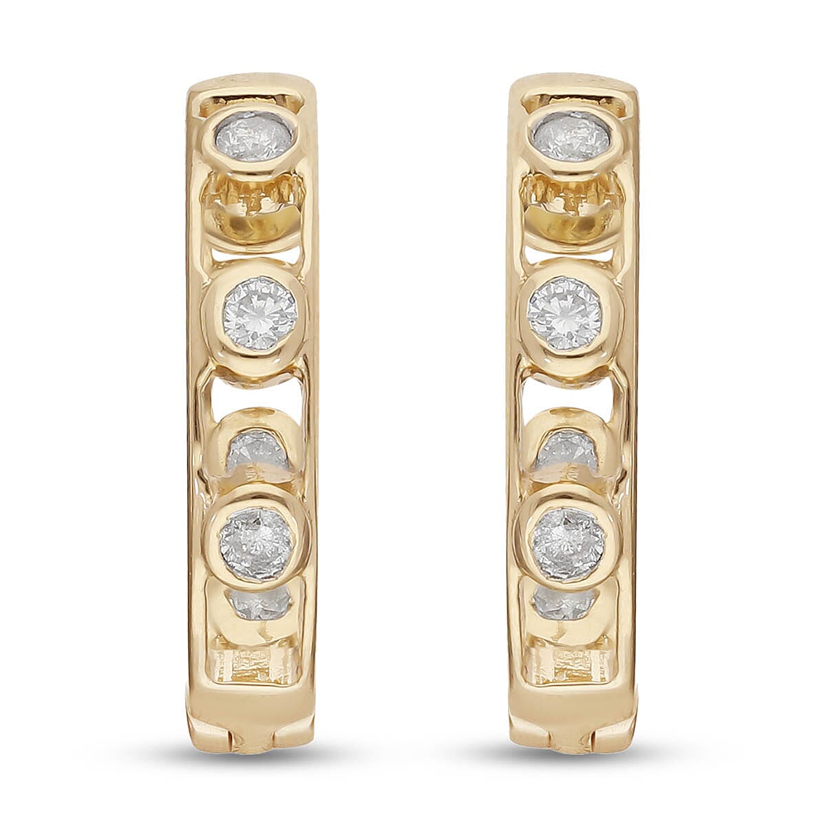 Diamond G-H I3 Earrings in 10K Yellow Gold 4.65 Grams 0.50 ctw