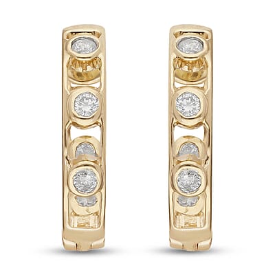 10K Yellow Gold G-H I3 Diamond Earrings 4.65 Grams 0.50 ctw