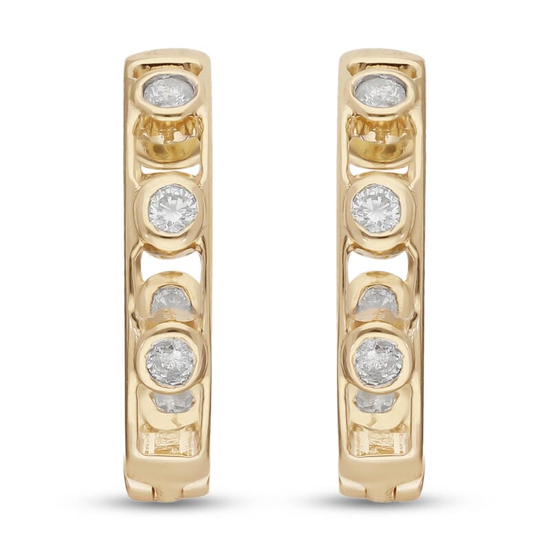 10K Yellow Gold G-H I3 Diamond Earrings 4.65 Grams 0.50 ctw