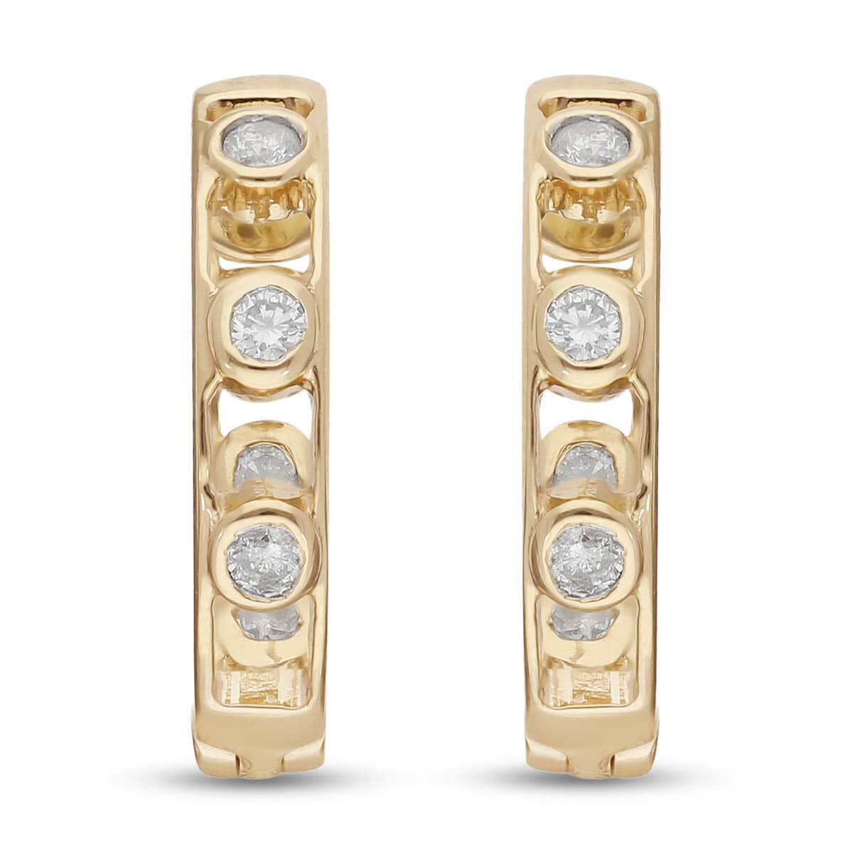 10K Yellow Gold G-H I3 Diamond Earrings 4.65 Grams 0.50 ctw image number 0