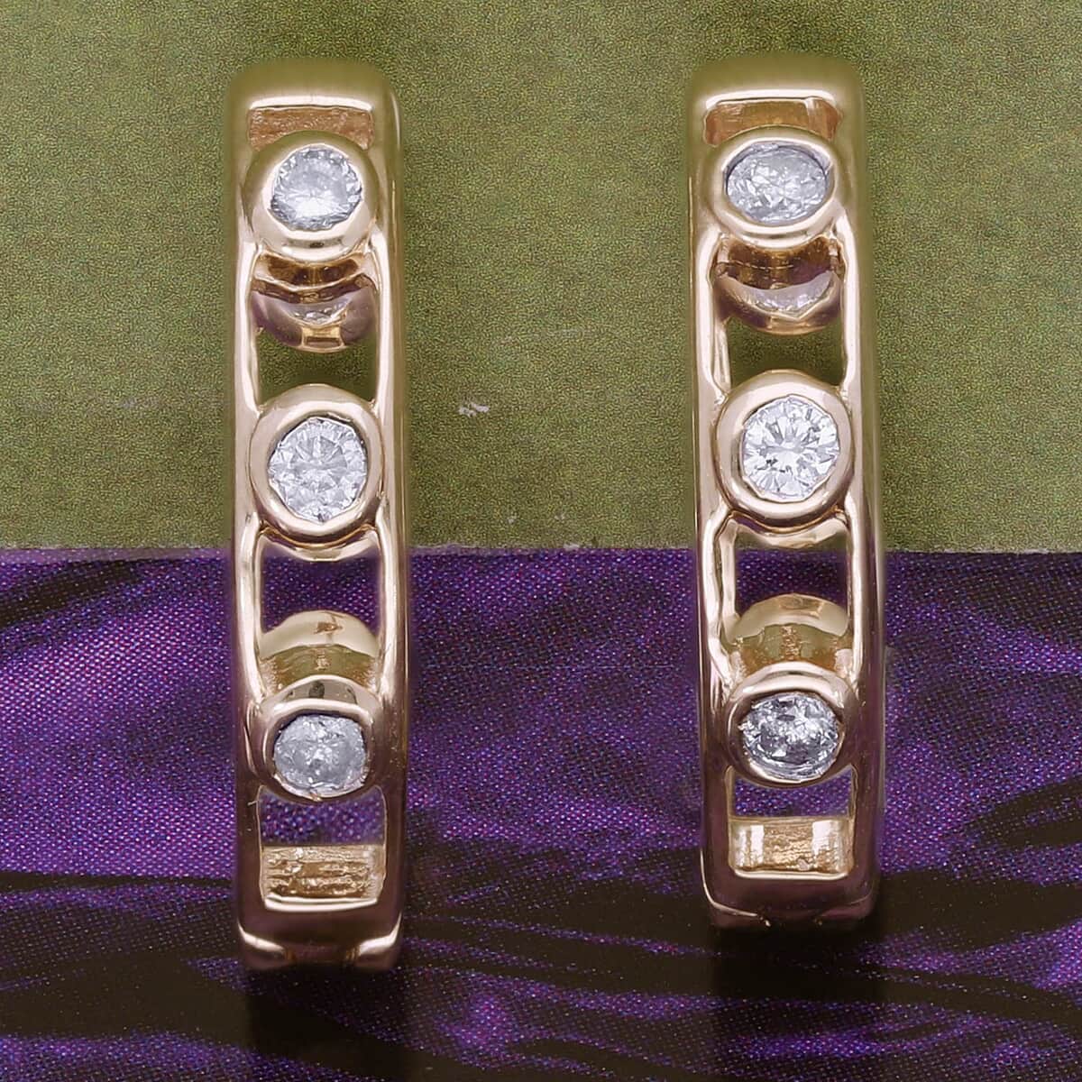 10K Yellow Gold G-H I3 Diamond Earrings 4.65 Grams 0.50 ctw image number 1