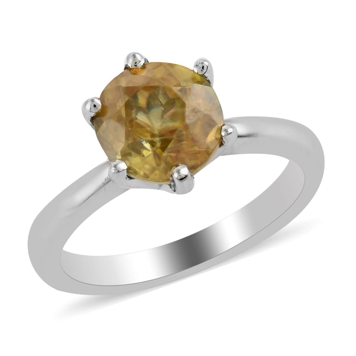 RHAPSODY 950 Platinum AAAA Sphene Solitaire Ring (Size 7.0) 6.90 Grams 2.75 ctw image number 0