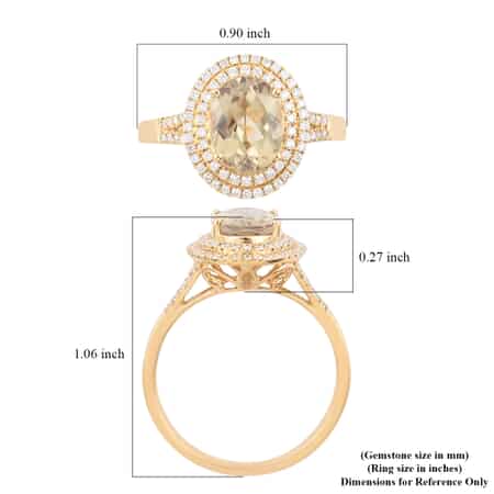 ILIANA 18K Yellow Gold AAAA Turkizite and G-H SI Diamond Double Halo Ring (Size 6.0) 4.45 Grams 2.60 ctw image number 5