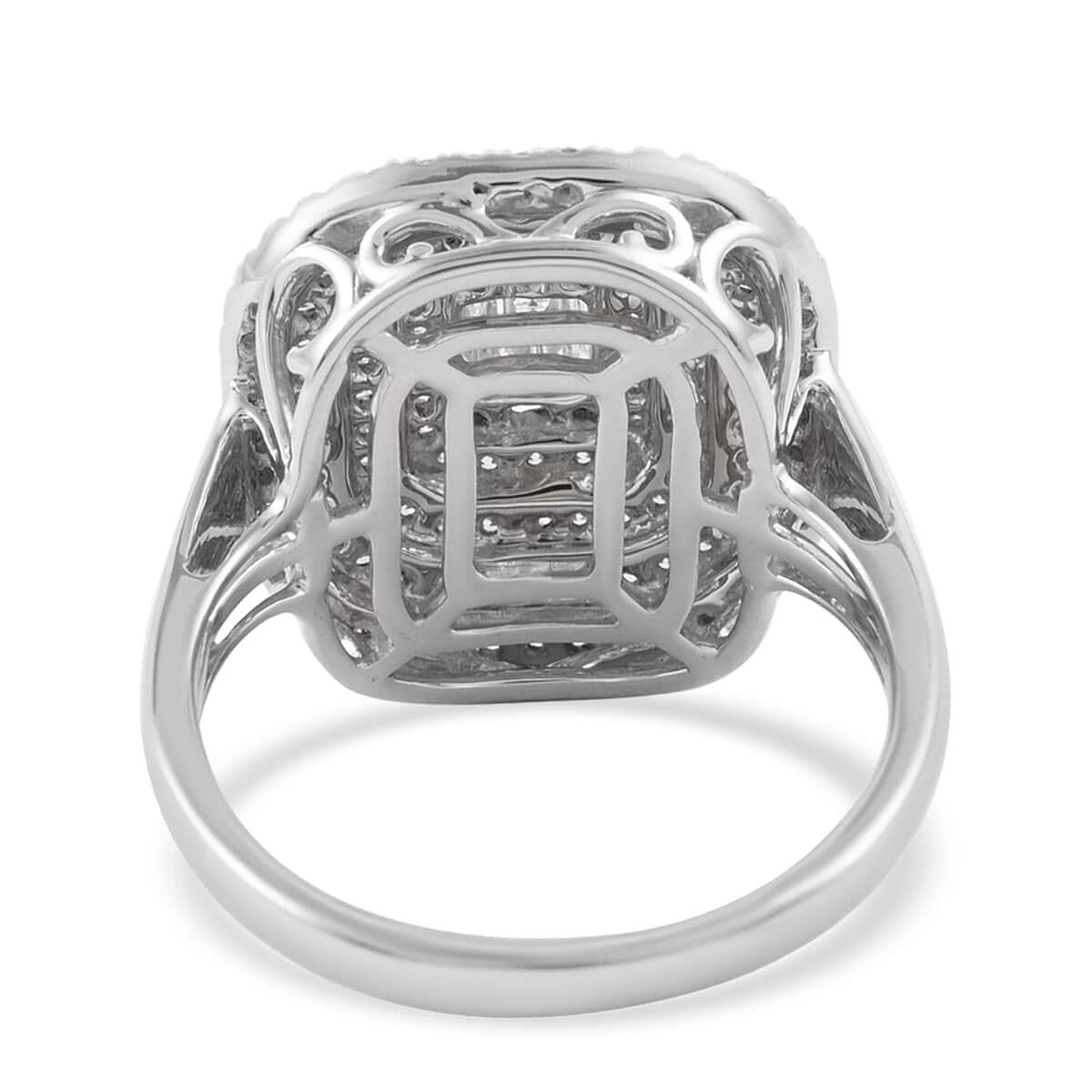 RHAPSODY 950 Platinum IGI Certified E-F VS Diamond Cluster Ring (Size 7.0) 7.80 Grams 1.00 ctw image number 3