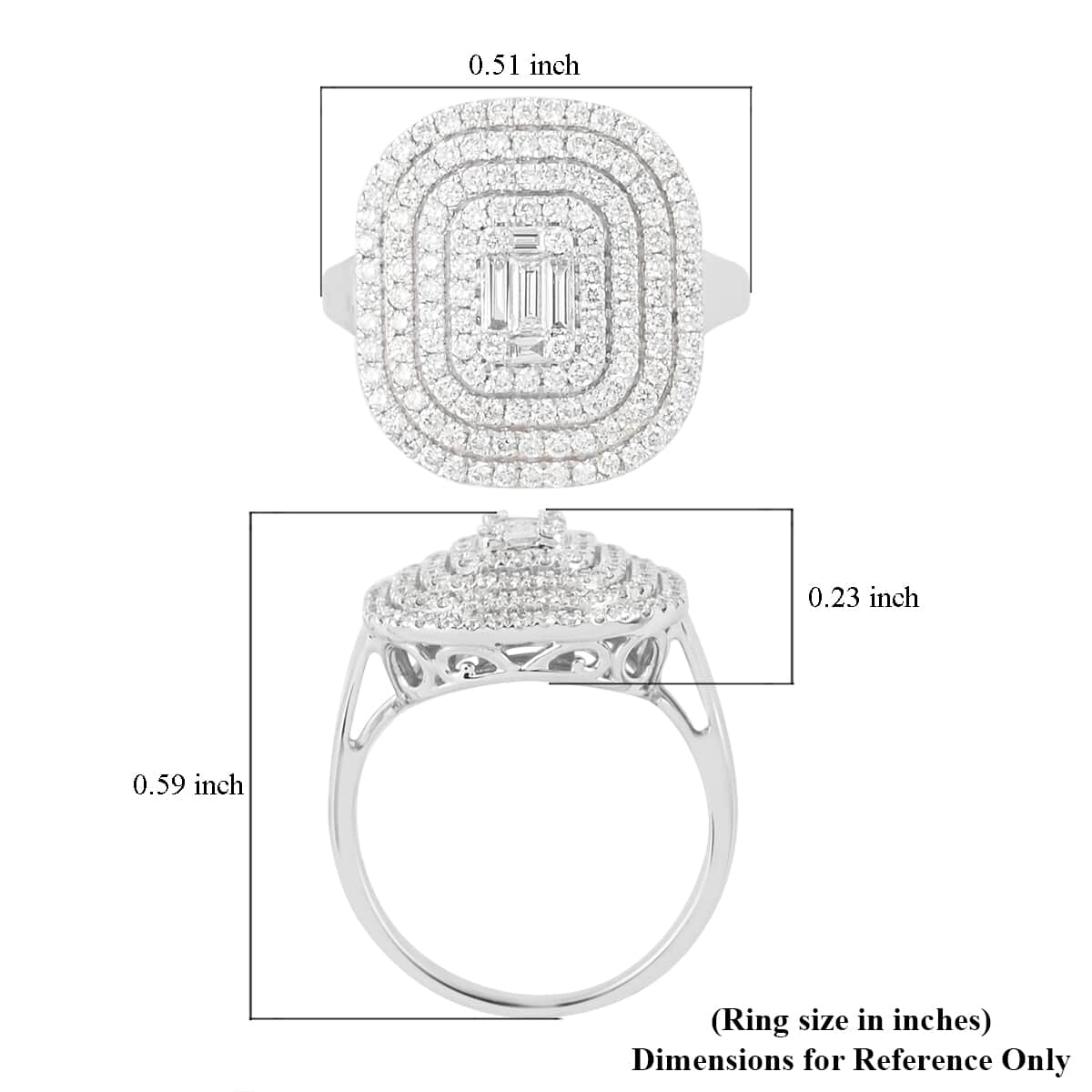 RHAPSODY 950 Platinum IGI Certified E-F VS Diamond Cluster Ring (Size 7.0) 7.80 Grams 1.00 ctw image number 5