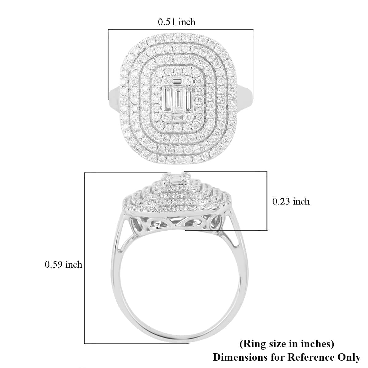 Rhapsody 950 Platinum E-F VS Diamond Cluster Ring (Size 9.0) 7.80 Grams 1.00 ctw image number 5