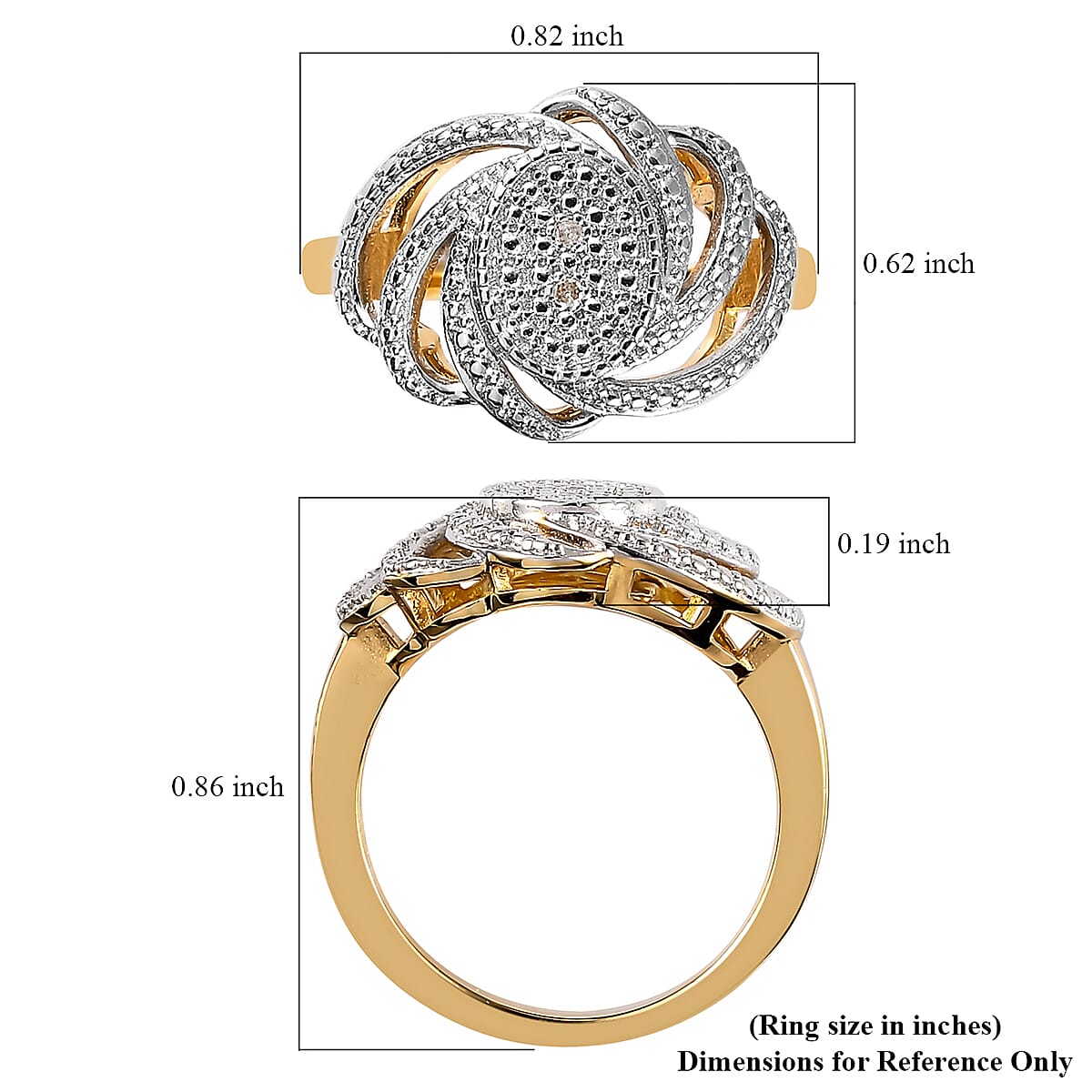 Karis Diamond Accent Fancy Ring in 18K YG Plated (Size 10.0)