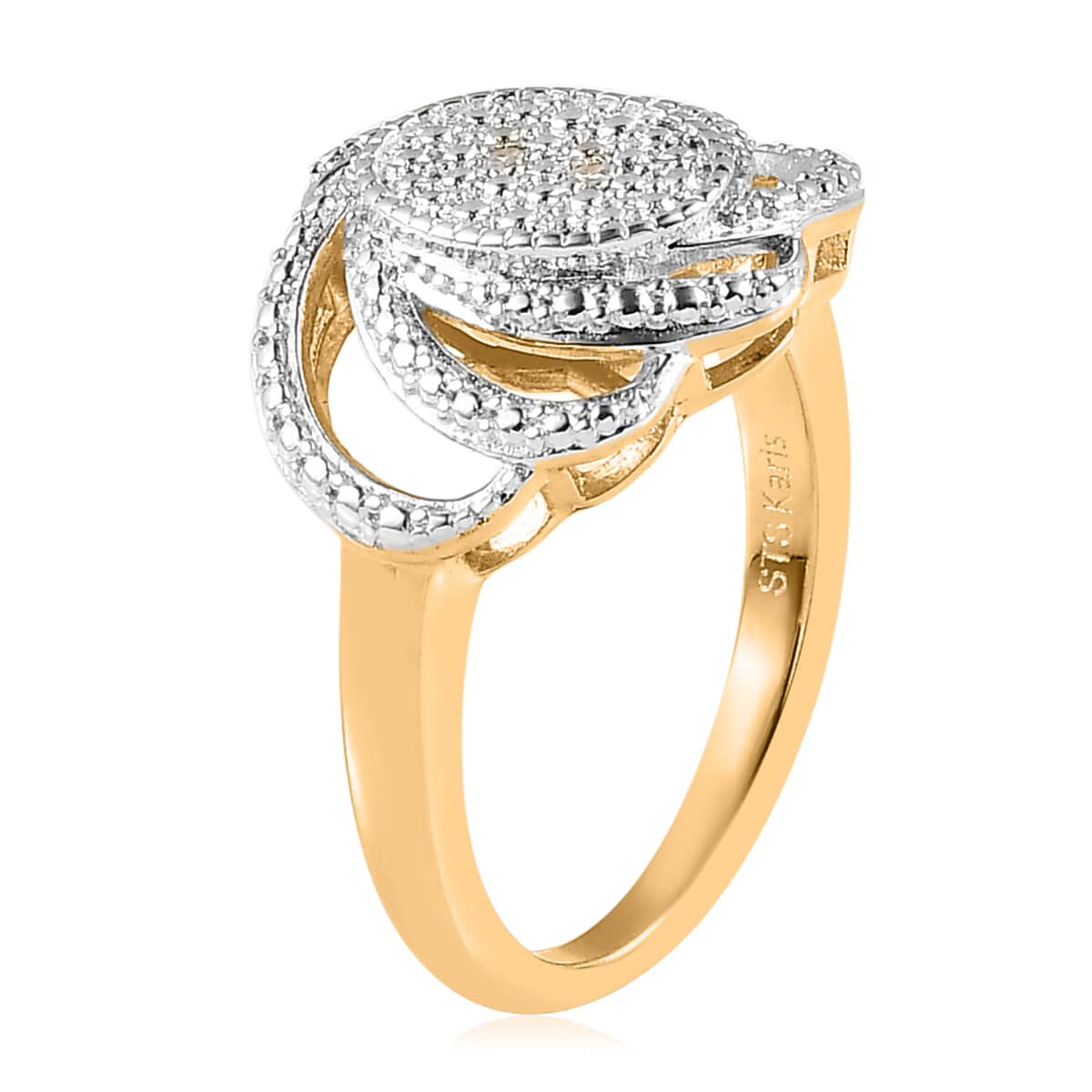 Karis Diamond Accent Fancy Ring in 18K YG Plated (Size 11.0) image number 3