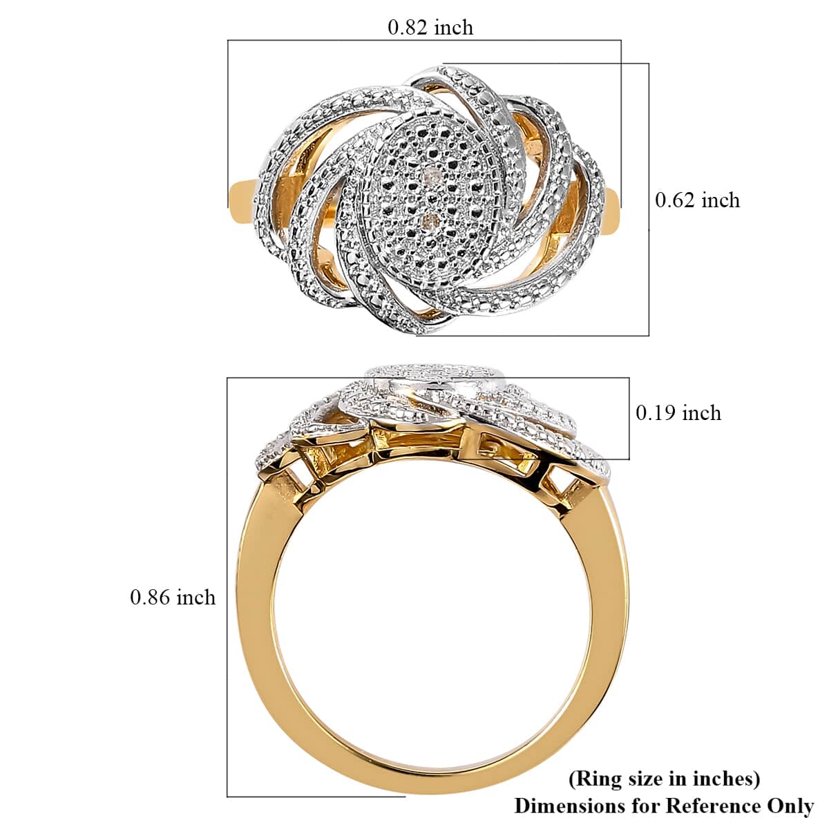 Karis Diamond Accent Fancy Ring in 18K YG Plated (Size 11.0) image number 5