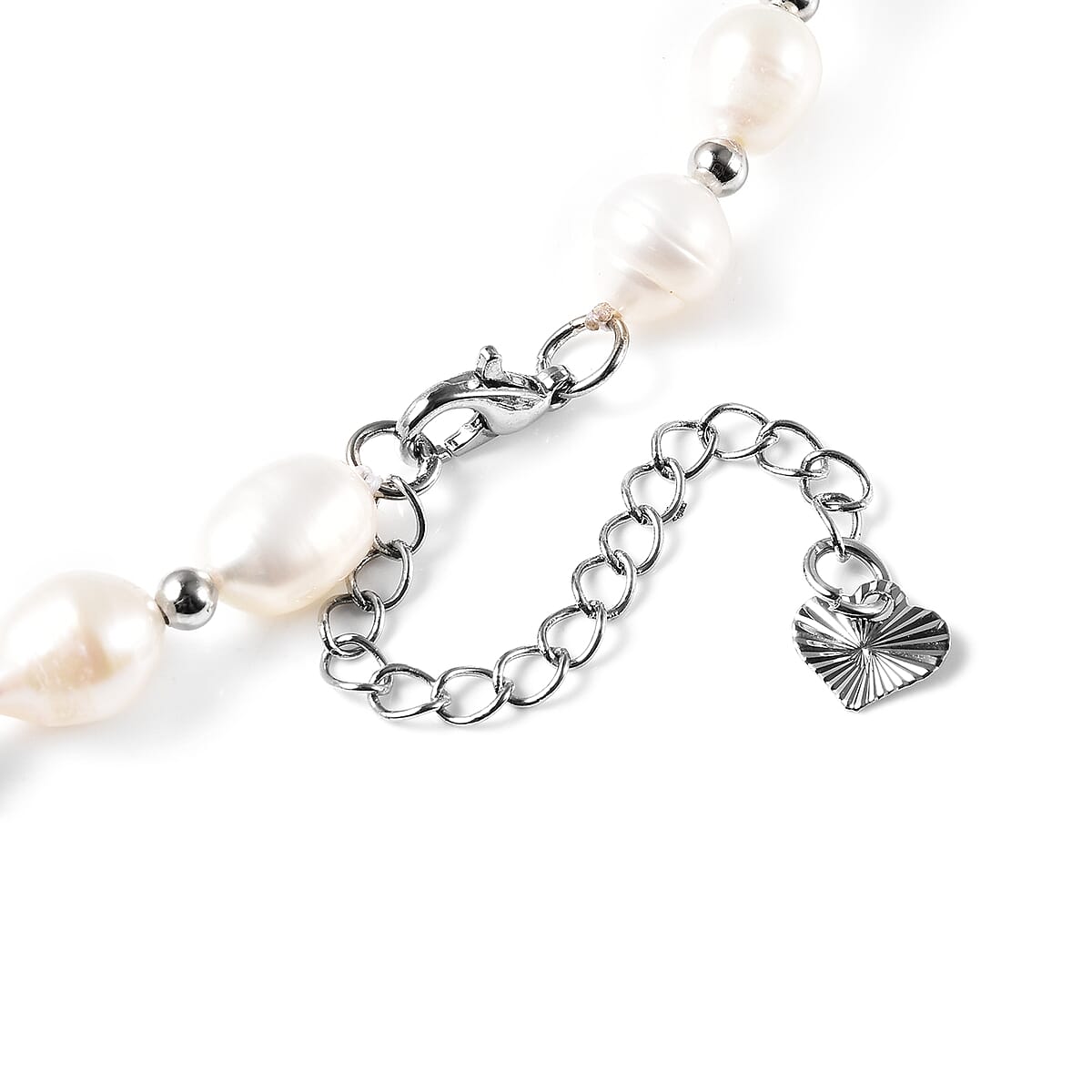 6-8mm Multi Color Rice Freshwater Cultured Pearl Necklace 18 Inches in Silvertone image number 4