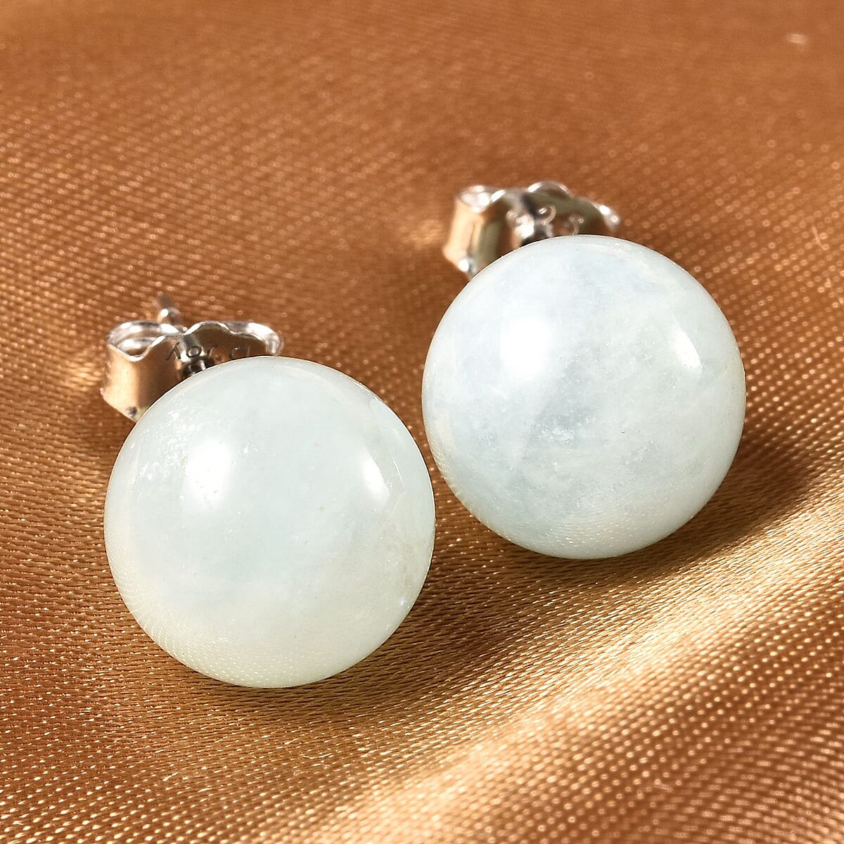 Espirito Santo Aquamarine 9-11mm Stud Earrings in Rhodium Over Sterling Silver 16.00 ctw image number 1