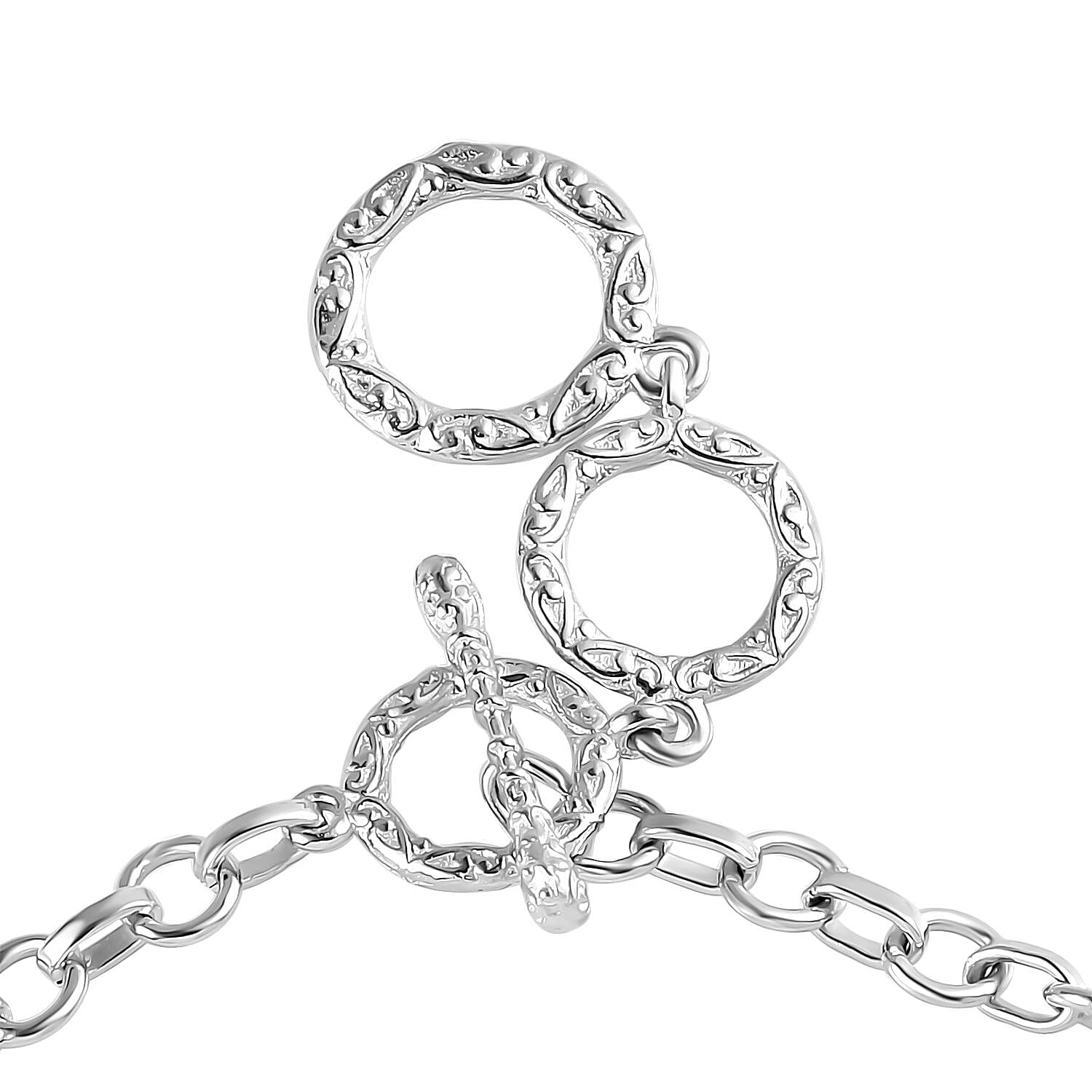 Narsipatnam Alexandrite and White Zircon Sunburst Toggle Clasp Bracelet in Platinum Over Sterling Silver (6.50 In) 4.35 ctw