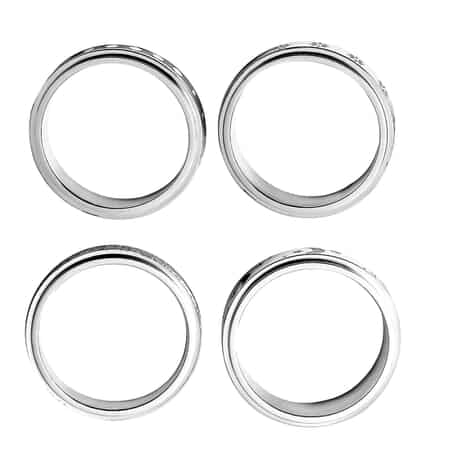 Set of 4 Stress Buster Spinner Ring in Stainless Steel (Size 10.0) image number 3