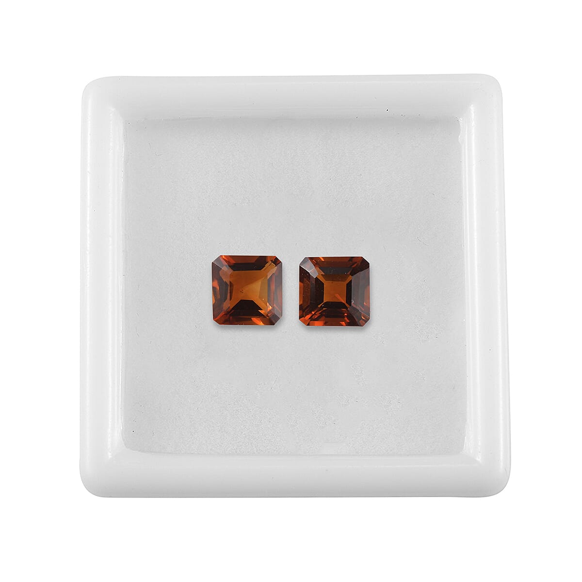 AA Brazilian Cherry Citrine Set of 2 (Oct 6x6 mm) 1.80 ctw Loose Gemstone