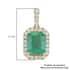 Iliana 18K Yellow Gold AAA Kagem Zambian Emerald and G-H SI Diamond Pendant 2.50 ctw image number 2