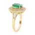 Iliana 18K Yellow Gold AAA Kagem Zambian Emerald and G-H SI Diamond Double Halo Ring (Size 10.0) 5.90 Grams 3.20 ctw image number 2