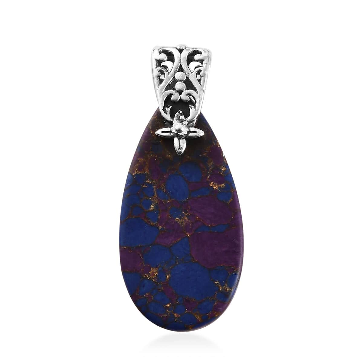 Mojave Purple Turquoise Fancy Pendant in Sterling Silver 14.40 ctw image number 3