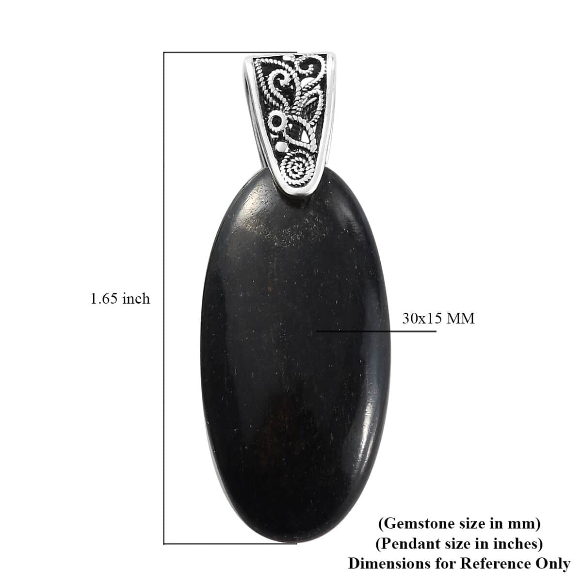 Black Aventurine Fancy Pendant in Sterling Silver 23.20 ctw image number 4