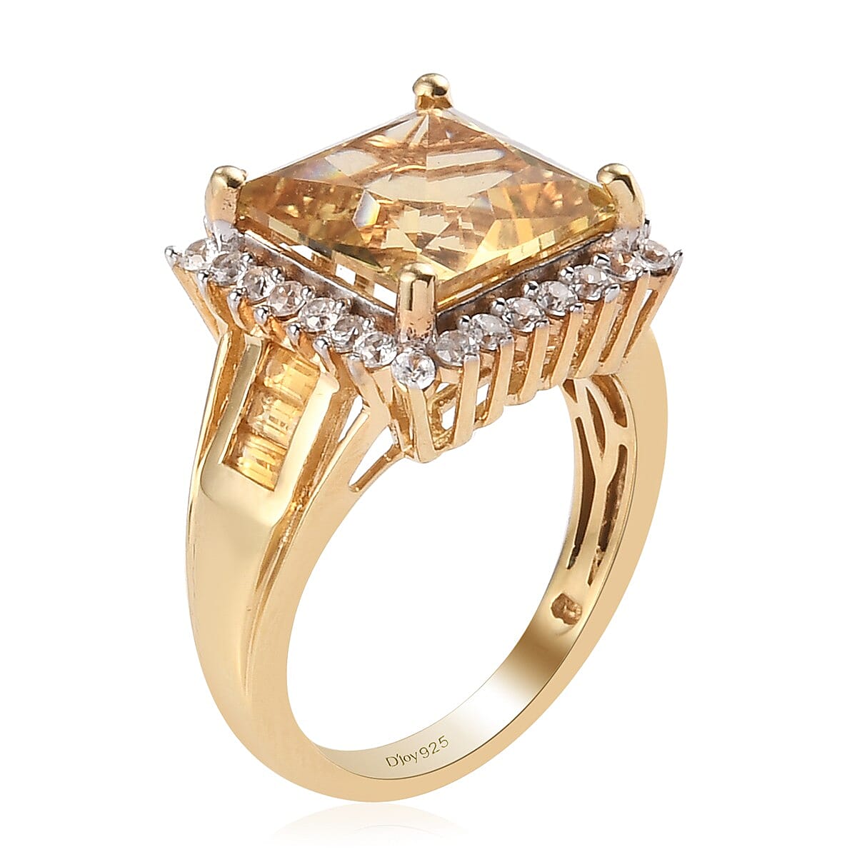 Mexican Yellow Labradorite and Multi Gemstone Fancy Ring in Vermeil Yellow Gold Over Sterling Silver (Size 6.0) 5.20 ctw