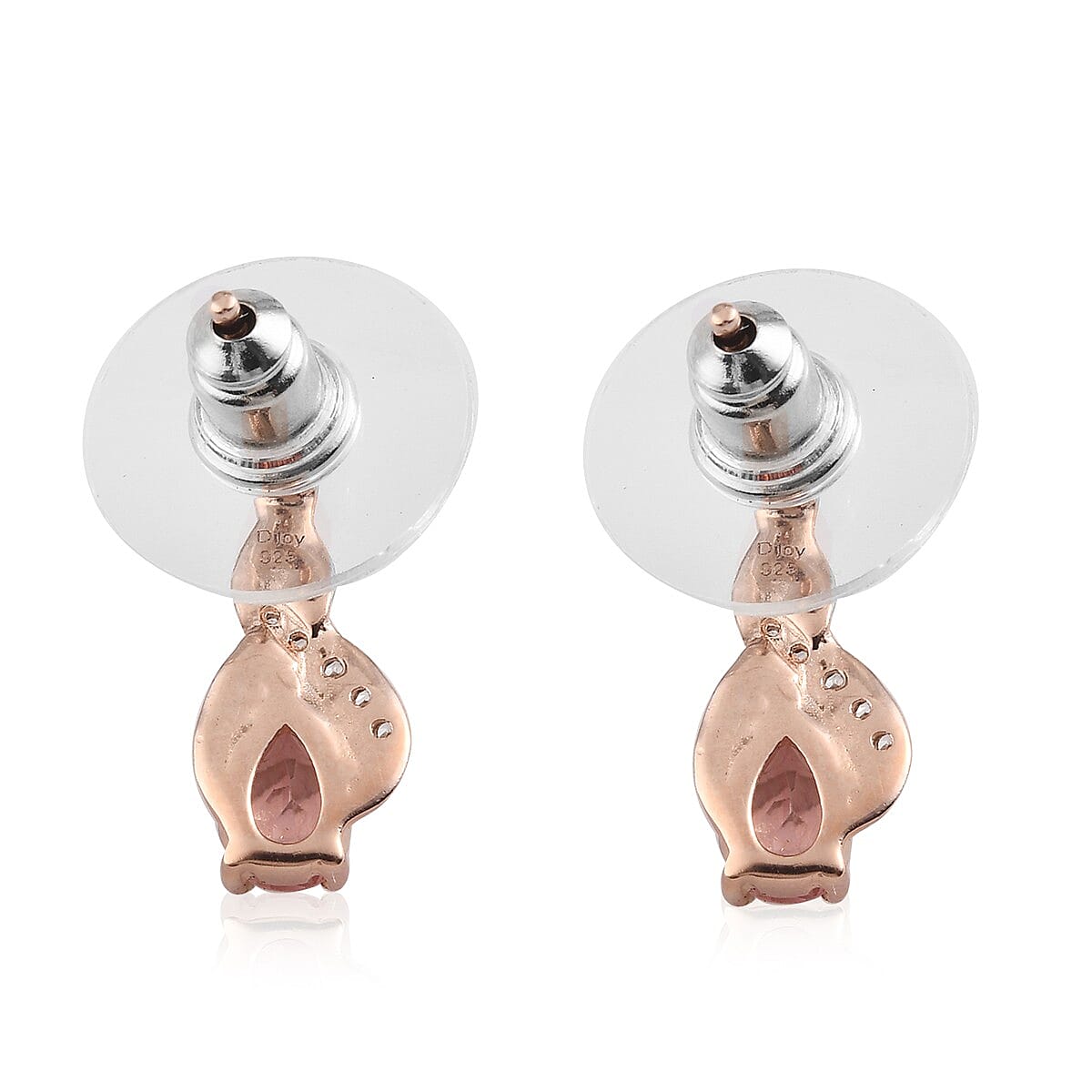 Morro Redondo Pink Tourmaline and Zircon Earrings in Vermeil Rose Gold Over Sterling Silver 0.80 ctw