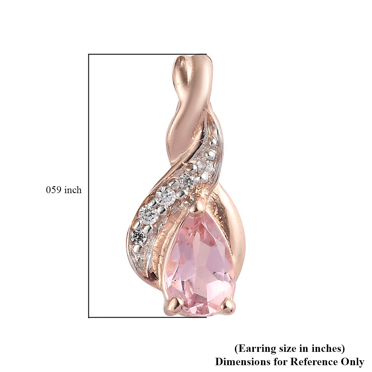 Morro Redondo Pink Tourmaline and Zircon Earrings in Vermeil Rose Gold Over Sterling Silver 0.80 ctw