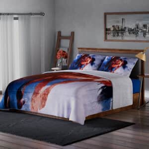 Homesmart Multi Color Horse Print Pattern Flannel and Sherpa Comforter and Pillow Cover