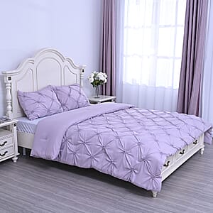 Homesmart Lilac Diamond Pattern Microfiber Comforter with 2 Shams - Queen