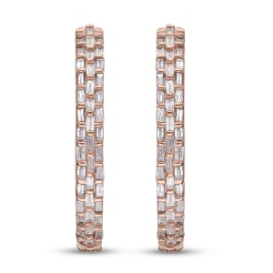 Natural Pink Diamond I3 Hoop Earrings in Vermeil Rose Gold Over Sterling Silver 0.50 ctw
