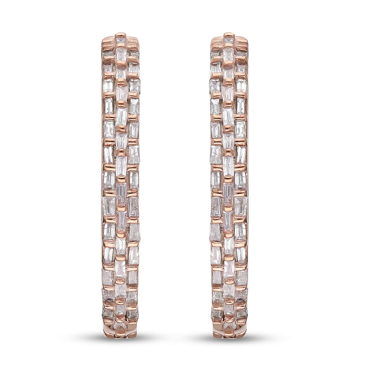 Natural Pink Diamond I3 Hoop Earrings in Vermeil Rose Gold Over Sterling Silver 0.50 ctw image number 0